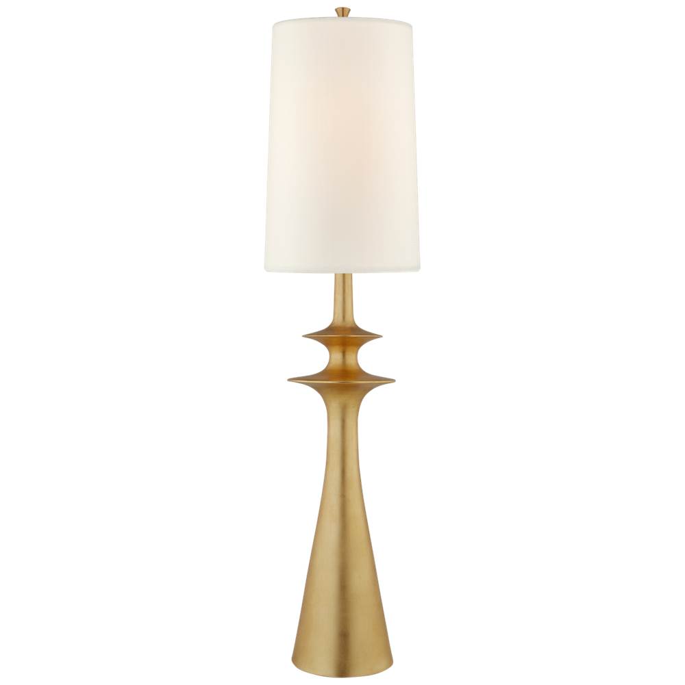 Visual Comfort Signature Collection Lakmos Floor Lamp in Gild with Linen Shade