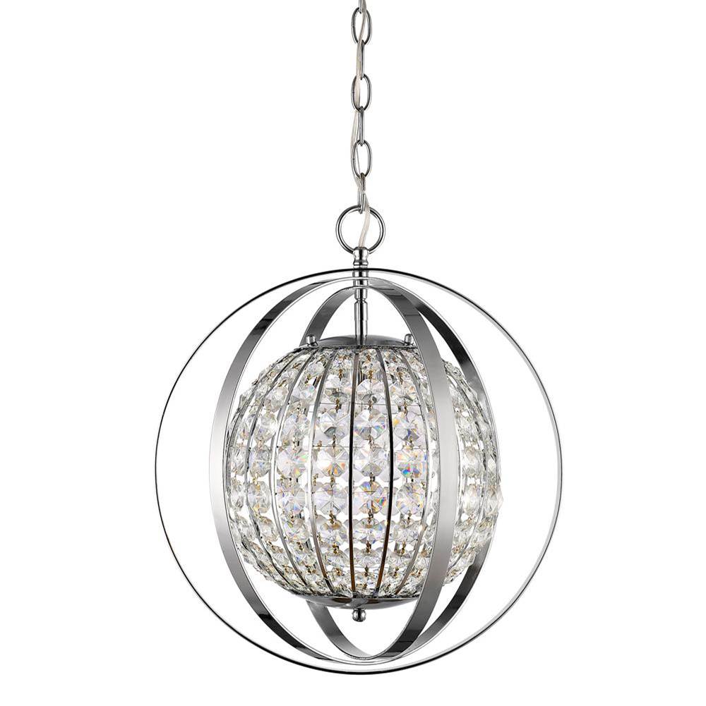 Acclaim Lighting Olivia 1-Light Polished Nickel Crystal Globe Pendant