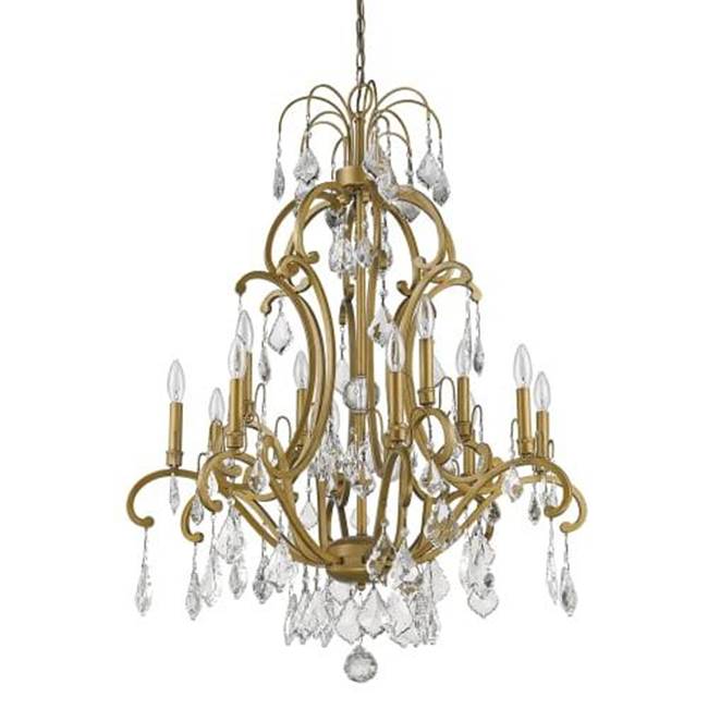 Acclaim Lighting Claire 12-Light Antique Gold Chandelier With Crystal Accents