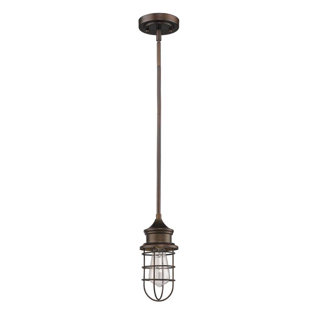 Acclaim Lighting Virginia 1-Light Oil-Rubbed Bronze Pendant With Wire Cage Shade