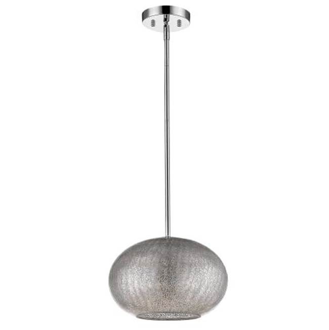 Acclaim Lighting Brielle 1-Light Polished Nickel Pendant With Textured Glass Shade