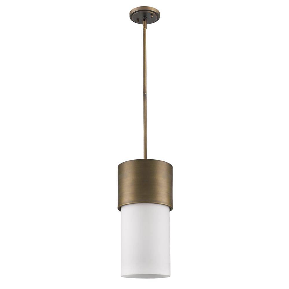 Acclaim Lighting Midtown 1-Light Raw Brass Pendant With Frosted Glass Shade