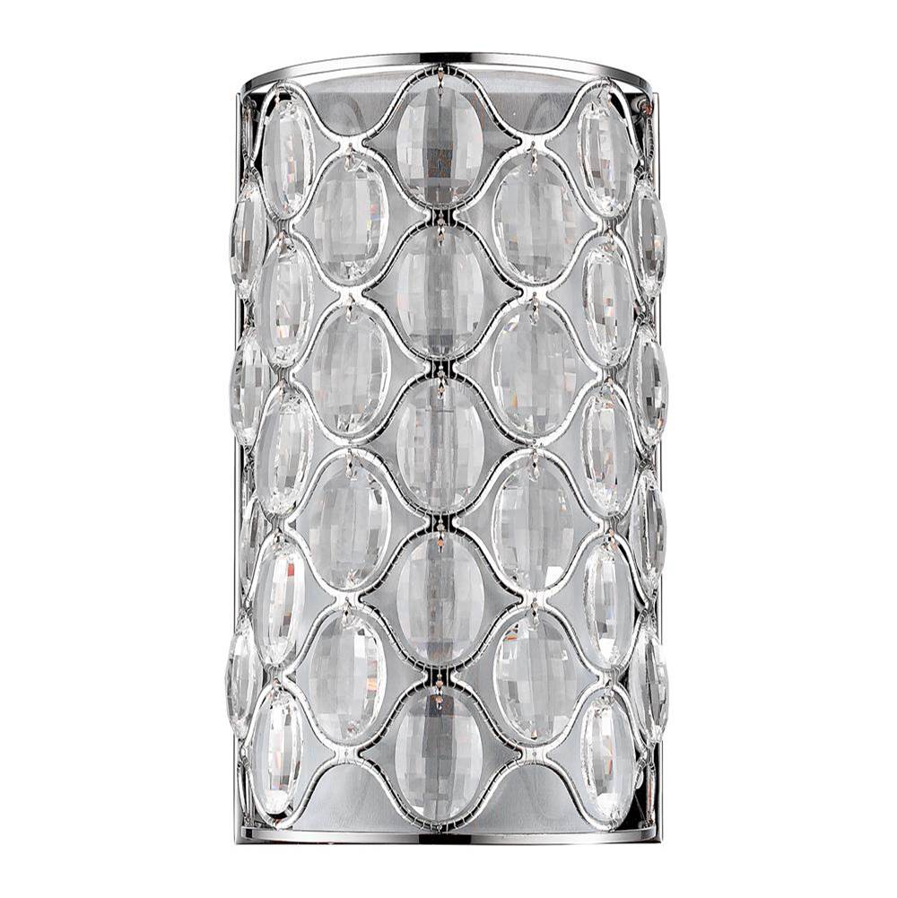 Acclaim Lighting Isabella 1-Light Polished Nickel Sconce With Crystal Accents