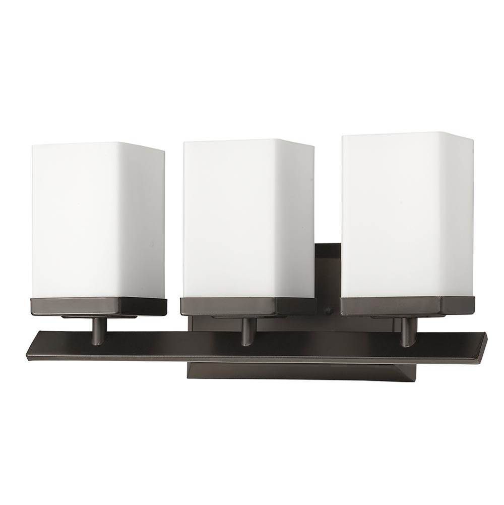 Acclaim Lighting Burgundy 3-Light Oil-Rubbed Bronze Vanity Light With Etched Glass Shades