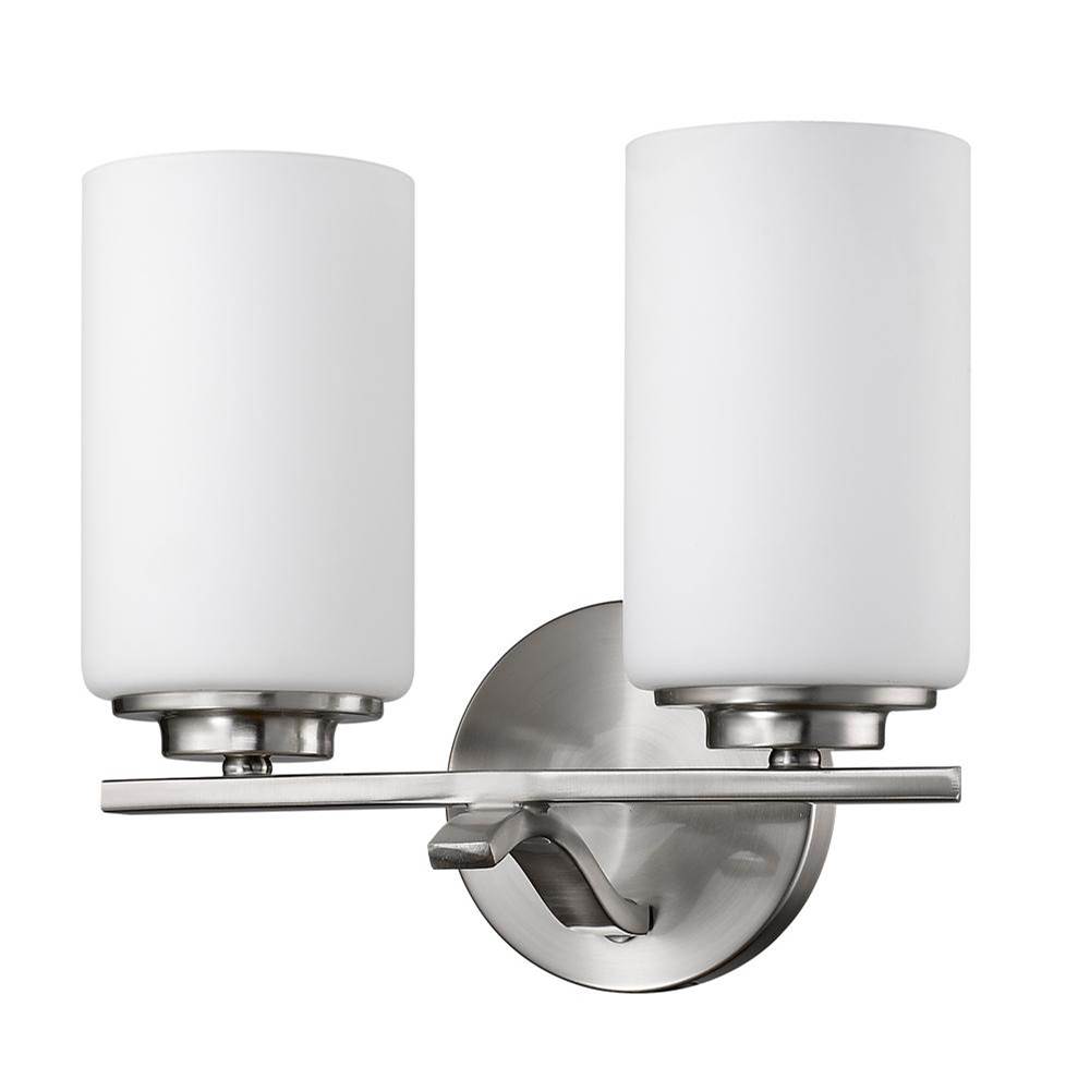 Acclaim Lighting Poydras 2-Light Satin Nickel Vanity Light With Etched Glass Shades