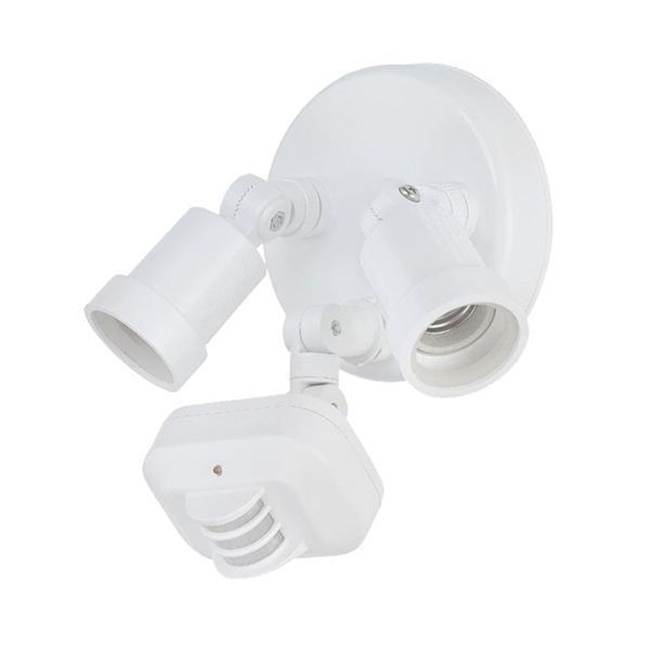 Acclaim Lighting 2-Light White Adjustable Arm Floodlight With Motion Sensor