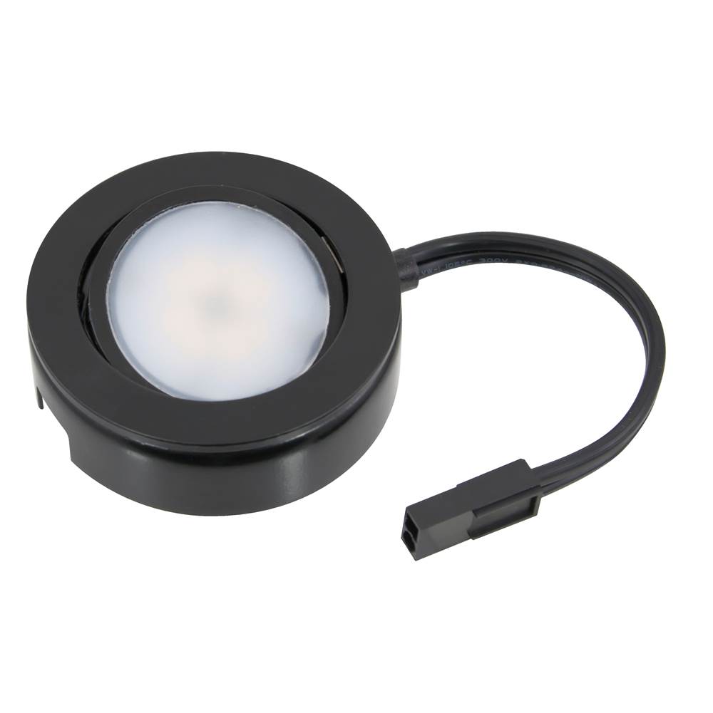 American Lighting MVP LED Puck Light, 120 Volts, 4.3 Watts, 200 Lumens, Black, Single Puck Kit with Roll Switch and 6 Foor Power Cord