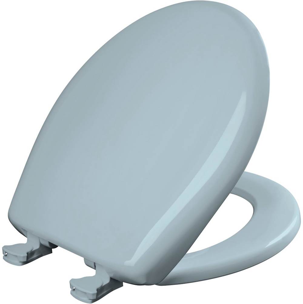 Bemis Round Plastic Toilet Seat with WhisperClose with EasyClean & Change Hinge and STA-TITE in Heron Blue