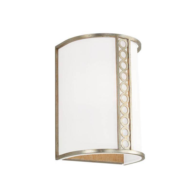 Capital Lighting Isabella 1-Light Sconce in Winter Gold with White Fabric Shade