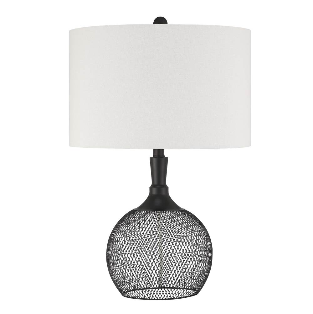 Craftmade Table Lamp 1 Light Black Metal Mesh Base with Shade, Indoor