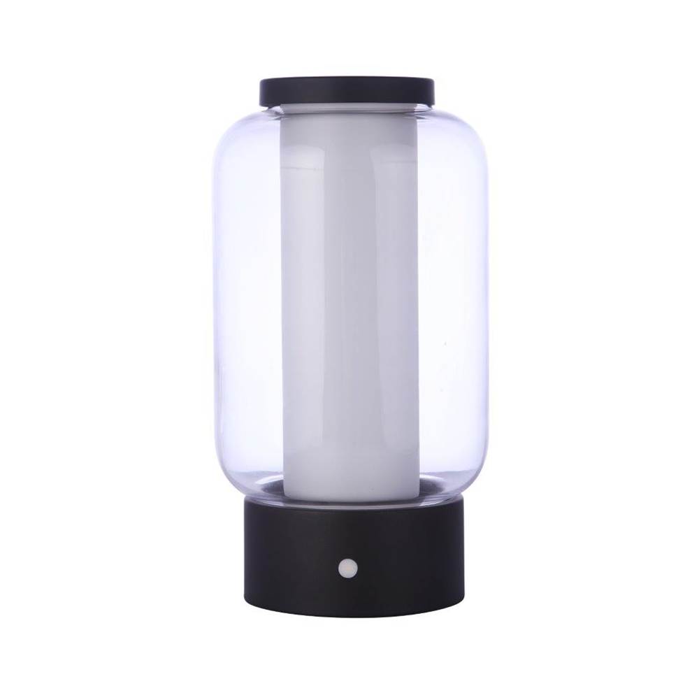 Craftmade Outdoor Rechargeable Dimmable LED Portable Lamp with Clear Glass Shade, USB Port, MN, Wet