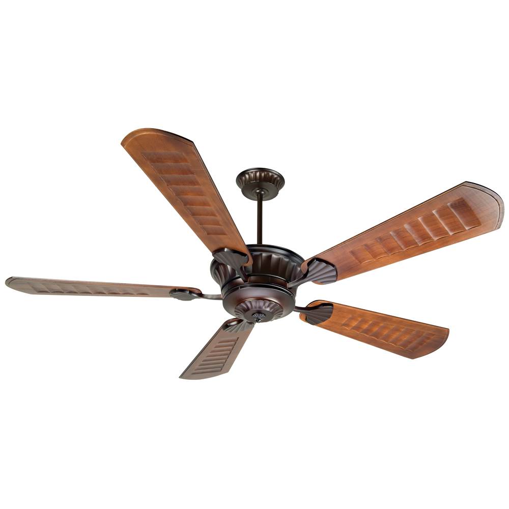Craftmade Craftmade 70'' DC Epic DCEP70OB5 Indoor/Outdoor Damp Ceiling Fan in Oiled Bronze finish with custom set of 5 custom carved scalloped blades, IDC Remote and Wall Control Included