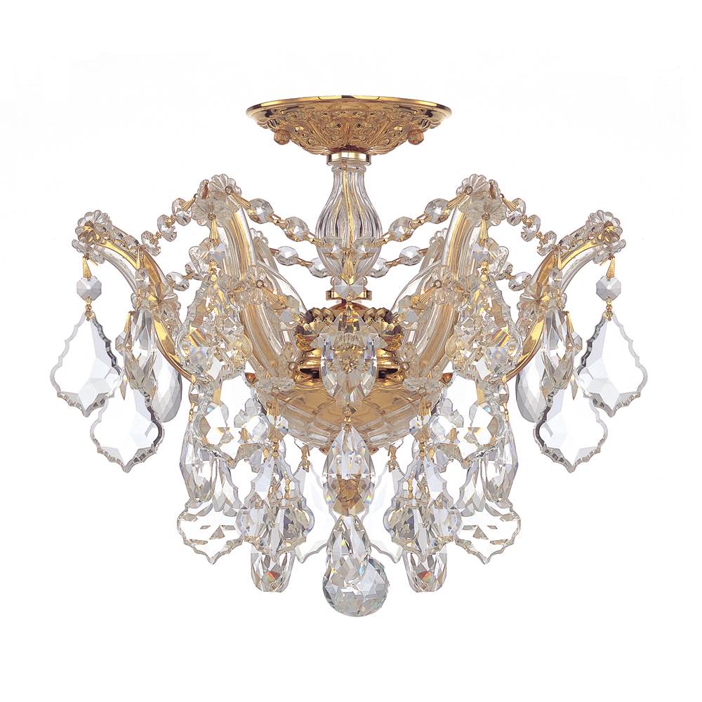 Crystorama Maria Theresa 3 Light Hand Cut Crystal Gold Ceiling Mount
