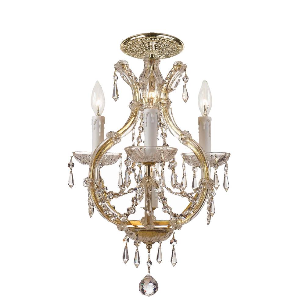 Crystorama Maria Theresa 4 Light Hand Cut Crystal Gold Ceiling Mount