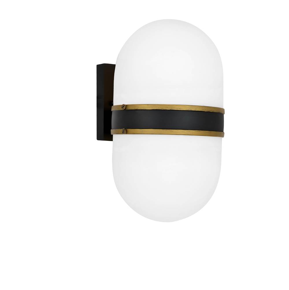 Crystorama Brian Patrick Flynn for Crystorama Capsule 2 Light Matte Black  plus  Textured Gold Outdoor Wall Mount