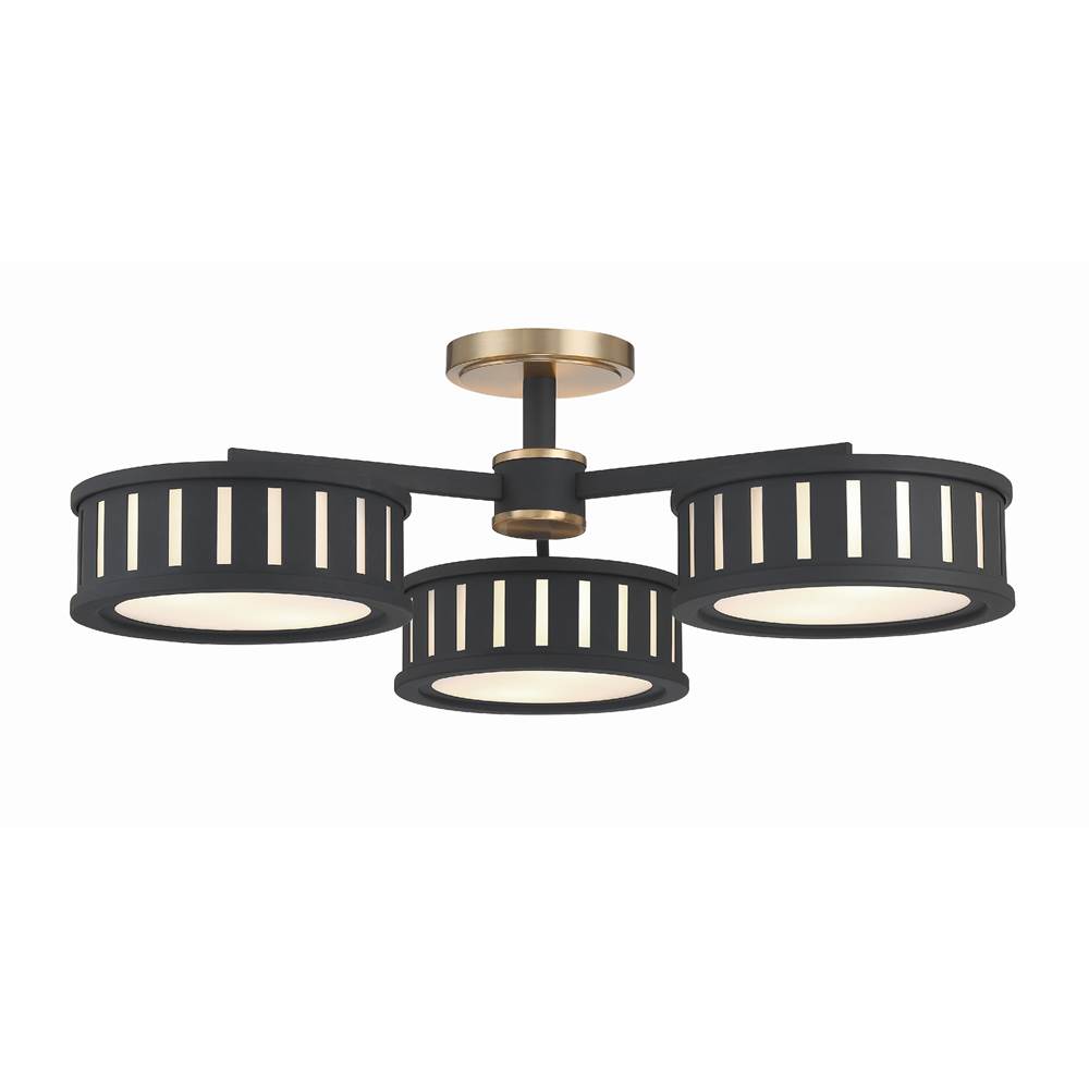 Crystorama Kendal 6 Light Vibrant Gold  plus  Black Forged Ceiling Mount