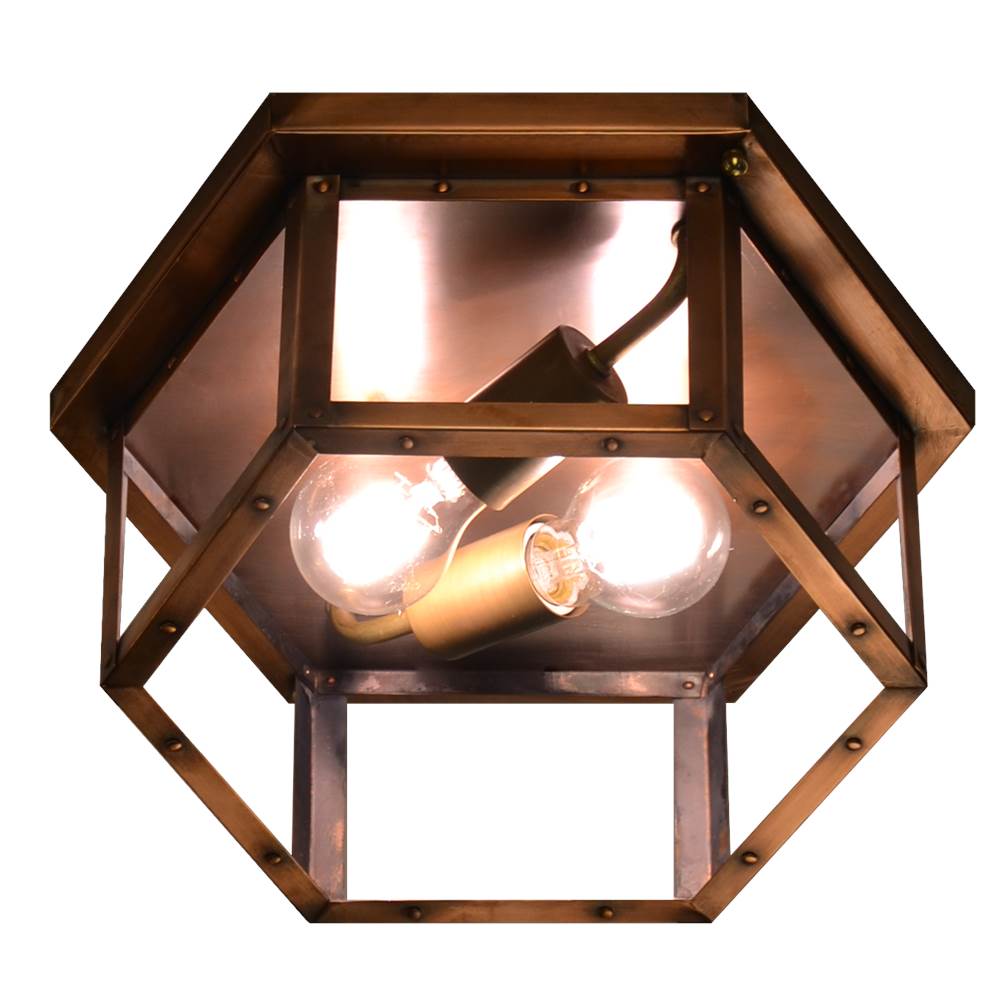 The Coppersmith Hawthorn Ceiling Flush Mount Electric in Antique Copper