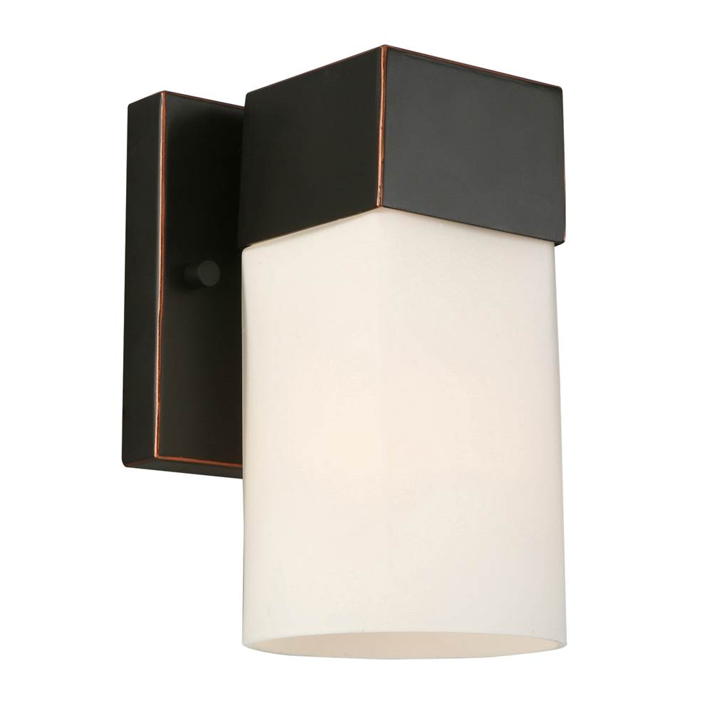 Eglo 1x60W Wall Light w/ Oil Rubbed Bronze Finish & Frosted Glass