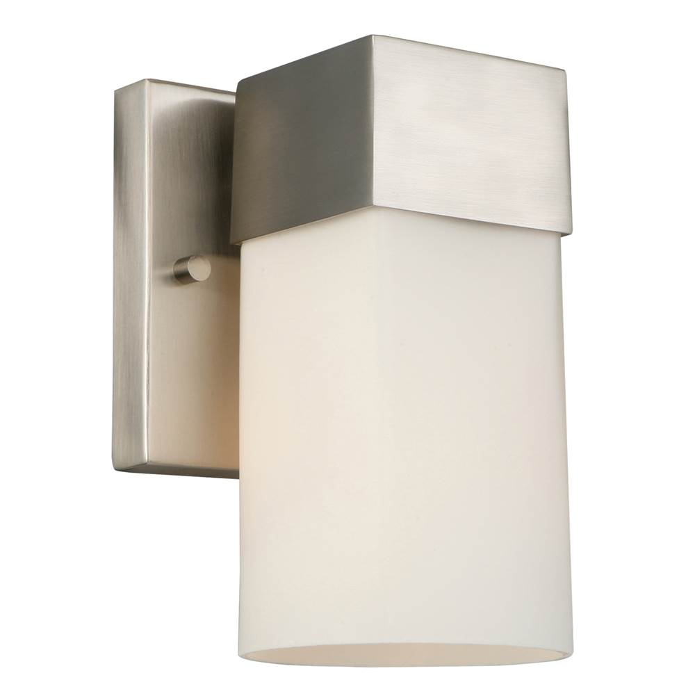 Eglo 1x60W Wall Light w/ Brushed Nickel Finish & Frosted Glass