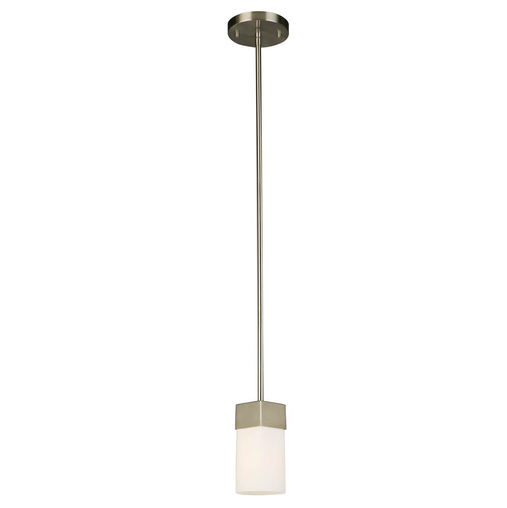 Eglo 1x60W Mini Pendant w/ Brushed Nickel Finish & Frosted Glass