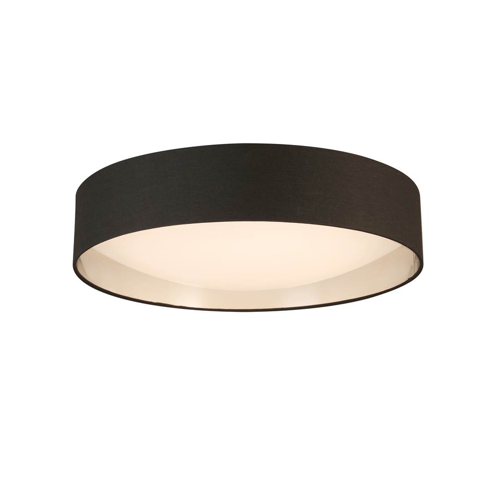 Eglo LED Ceiling Light - 20'' Black Exterior and Brushed Nickel Interior fabric Shade w/ Acrylic Diffuser