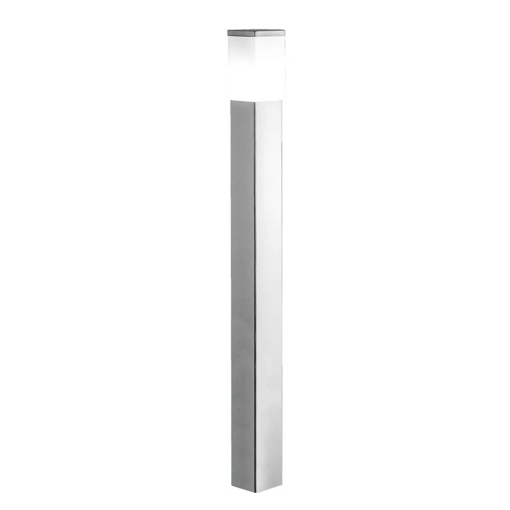 Eglo 1x60W Outdoor Post Light w/ Stainless Steel Finish & Opal Frosted Glass