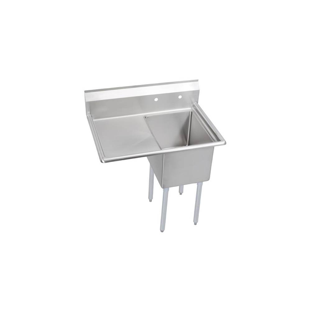 Elkay Dependabilt Stainless Steel 36-1/2'' x 25-13/16'' x 43-3/4'' 16 Gauge One Compartment Sink w/ 18'' Left Drainboard and Stainless Steel Legs
