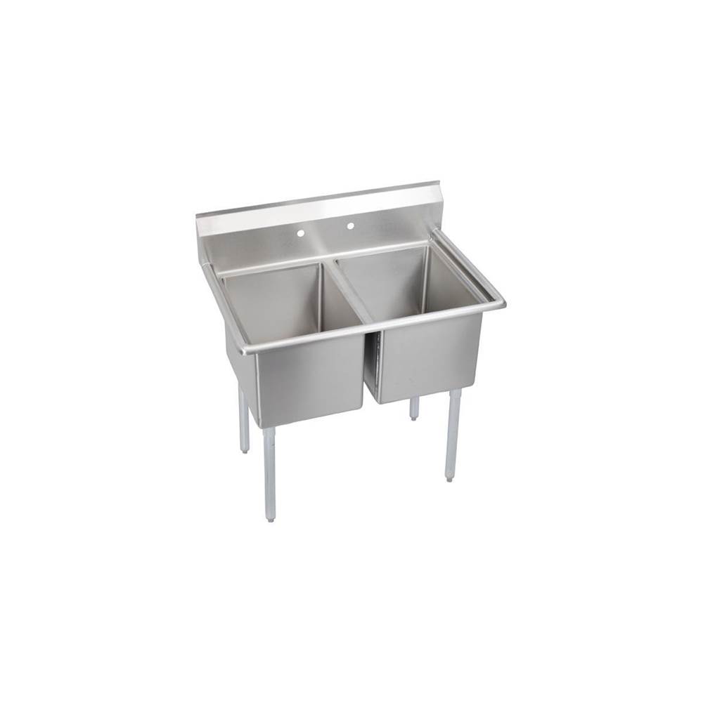 Elkay Dependabilt Stainless Steel 43'' x 29-13/16'' x 43-3/4'' 16 Gauge Two Compartment Sink with Stainless Steel Legs