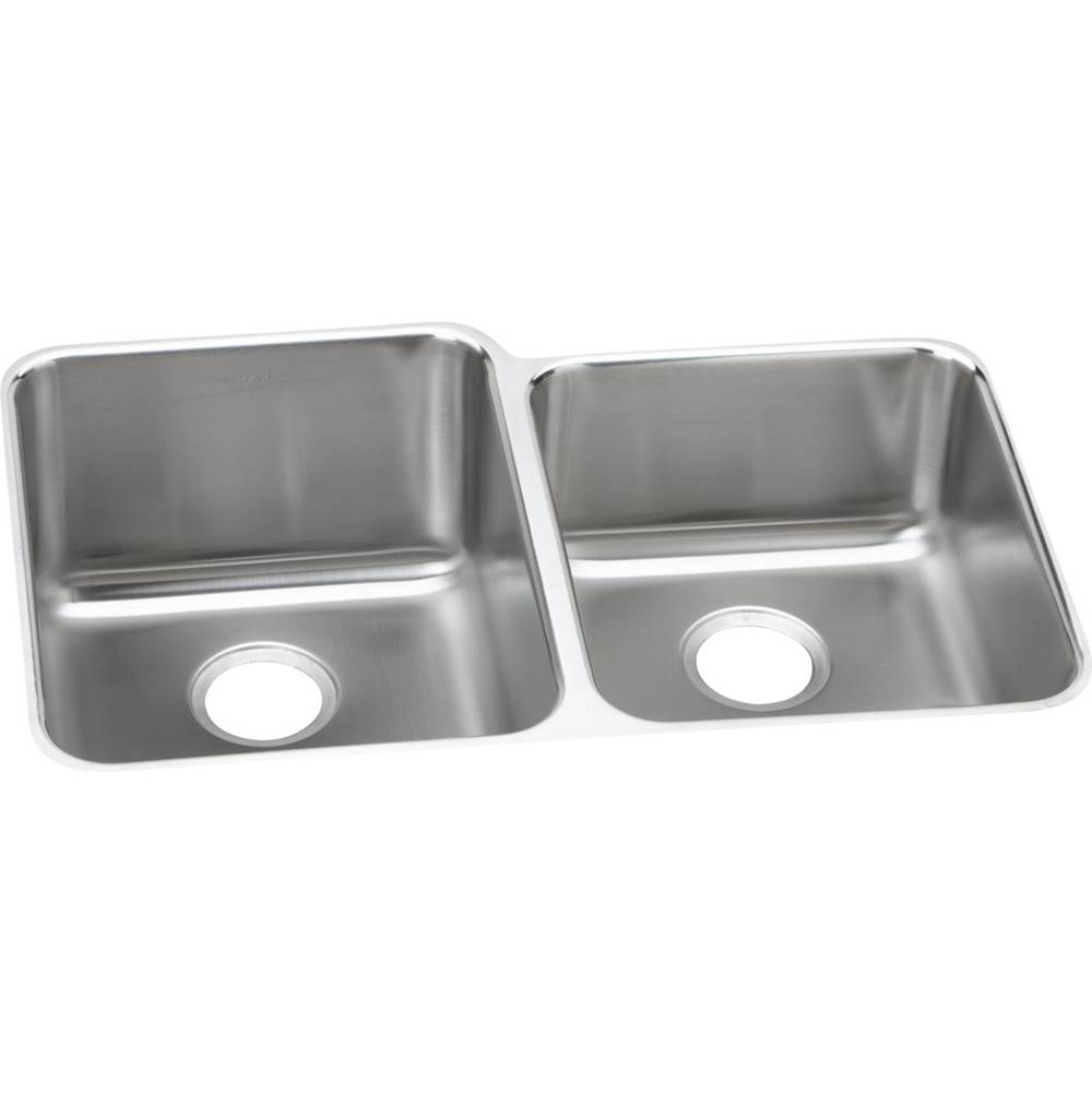 Elkay Lustertone Classic Stainless Steel 31-1/4'' x 20-1/2'' x 5-3/8'', Offset Double Bowl Undermount ADA Sink