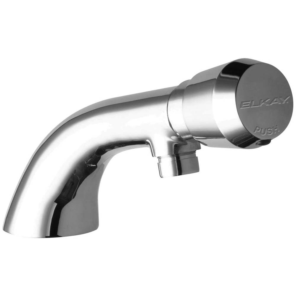 Elkay Single Hole Concealed Deck Metered Lavatory Faucet with Cast Fixed Spout Push Button Handle Chrome