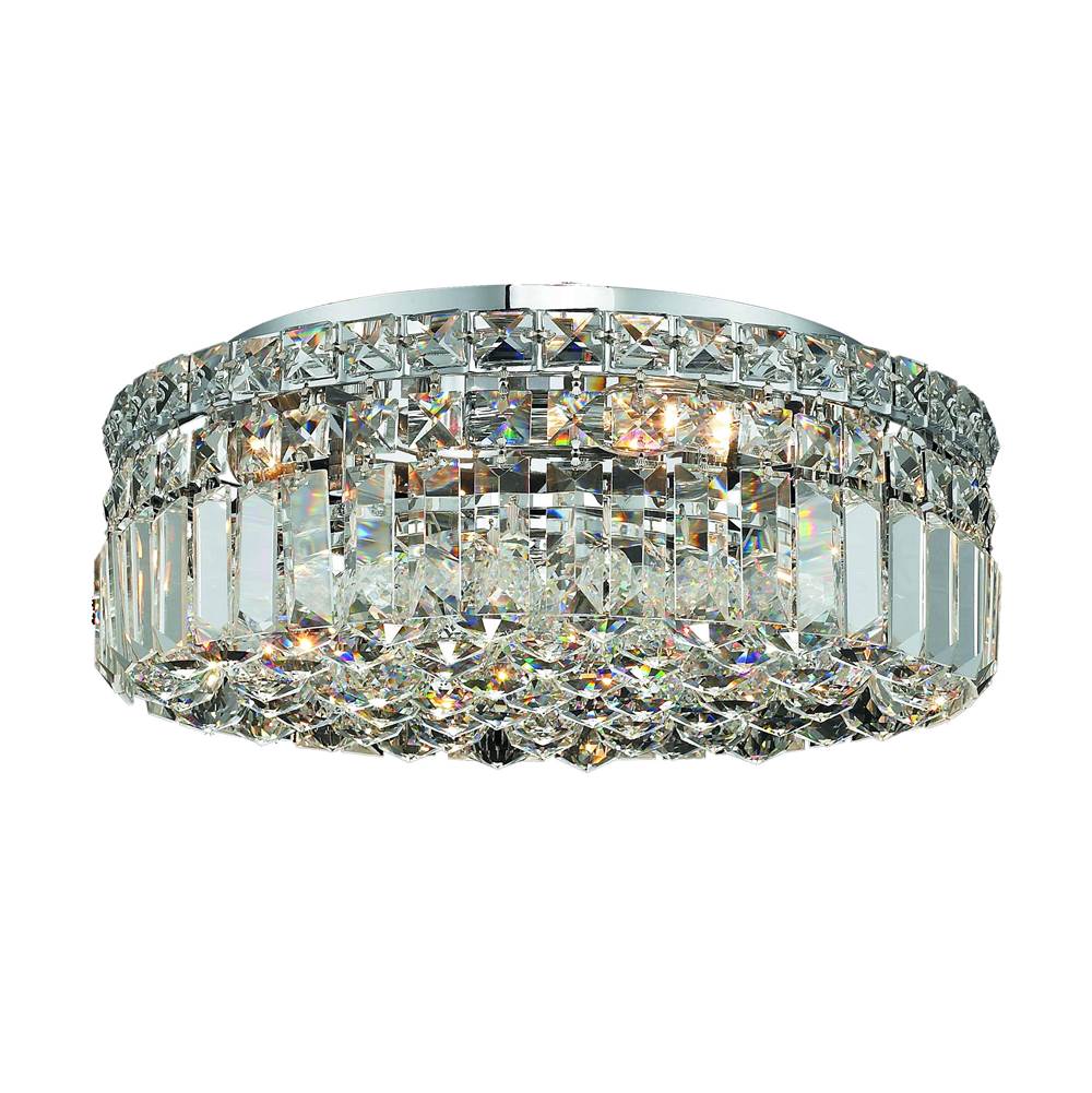 Elegant Lighting Maxime 5 Light Chrome Flush Mount Clear Royal Cut Crystal