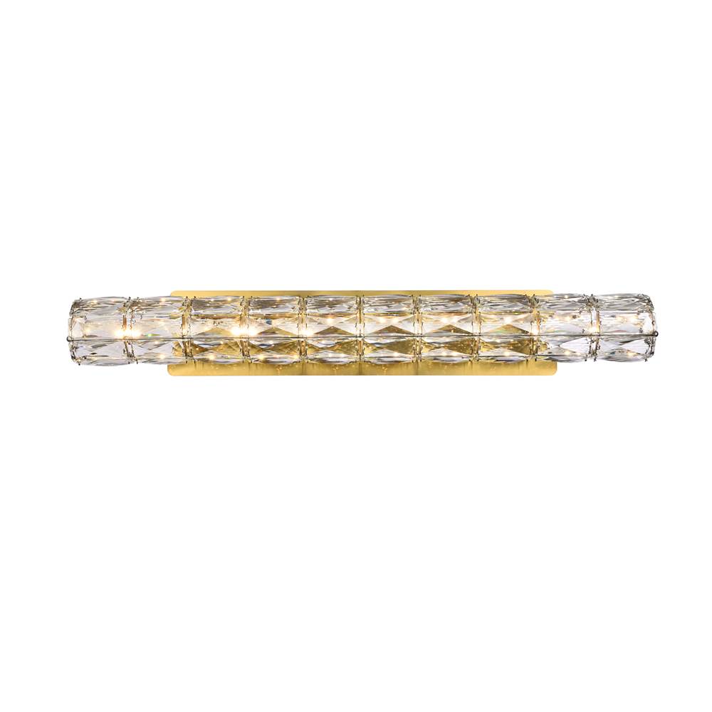 Elegant Lighting Valetta 30 Inch Led Linear Wall Sconce In Gold