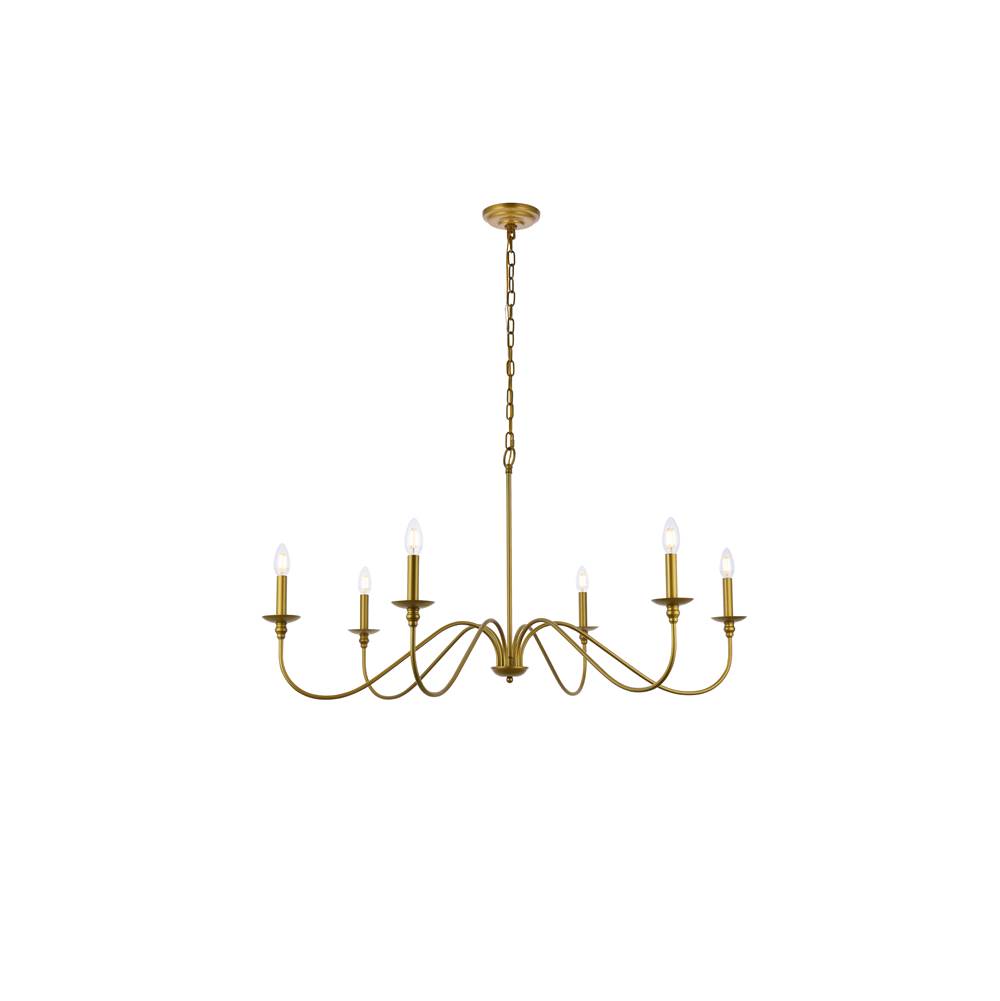 Elegant Lighting Rohan 42 inch chandelier in brass