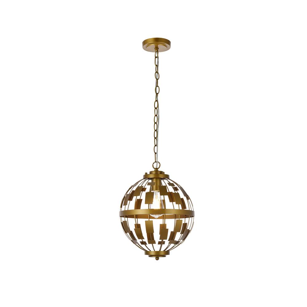Elegant Lighting Levante 1 light pendant in brass
