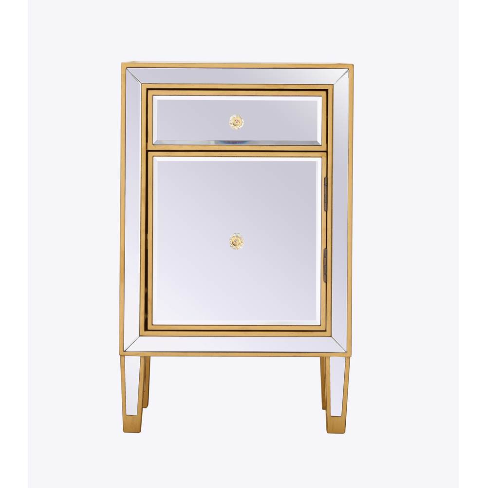 Elegant Lighting Reflexion End Table 1 Drawer 18In. W X 13In. D X 29In. H In Gold