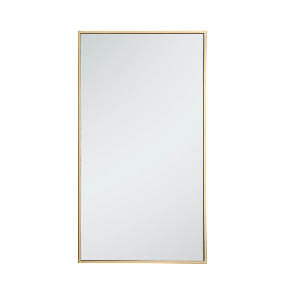 Elegant Lighting Metal frame rectangle mirror 20 inch in Brass