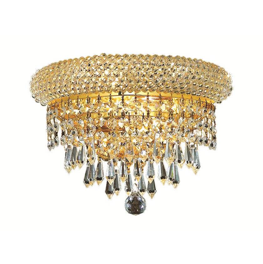 Elegant Lighting Primo 2 Light Gold Wall Sconce Clear Royal Cut Crystal