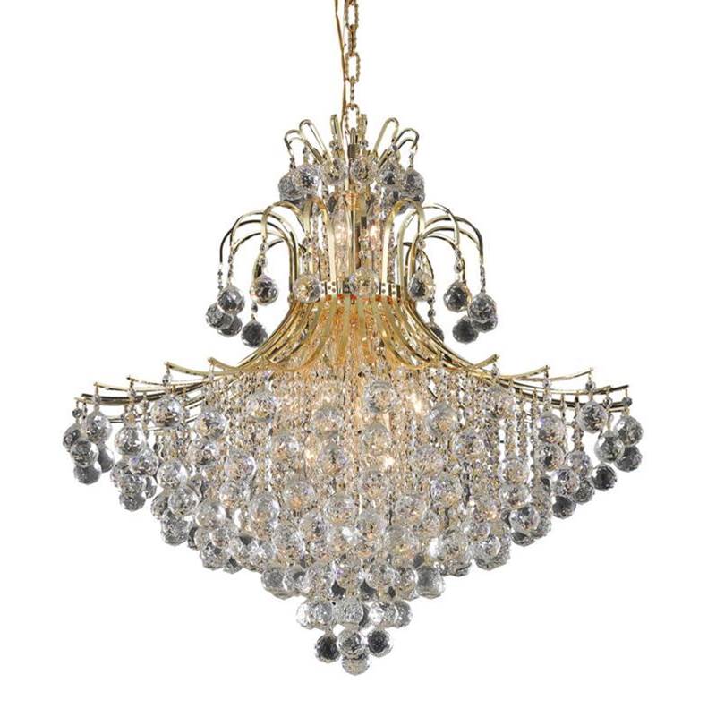 Elegant Lighting Toureg 15 Light Gold Chandelier Clear Royal Cut Crystal