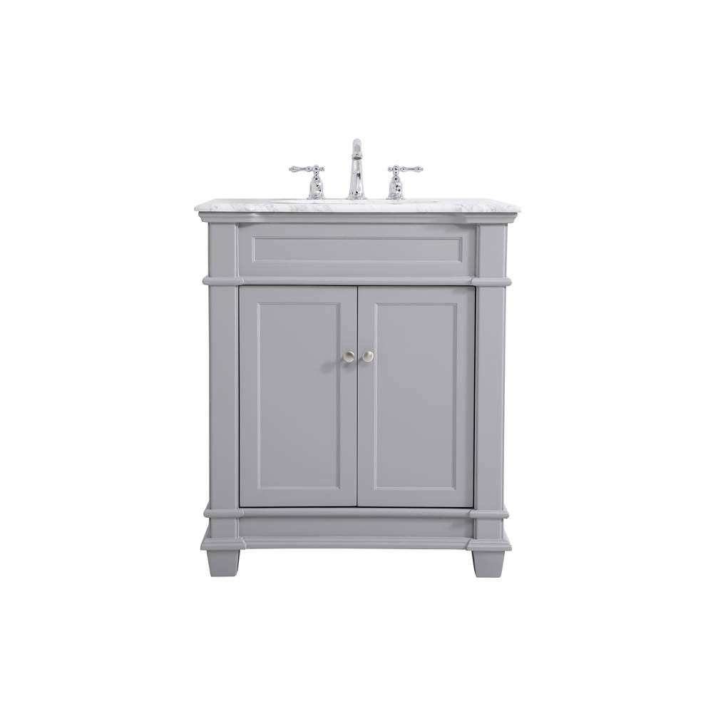 Elegant Lighting Wesley 30 Inch Single Bathroom Vanity Set In Grey
