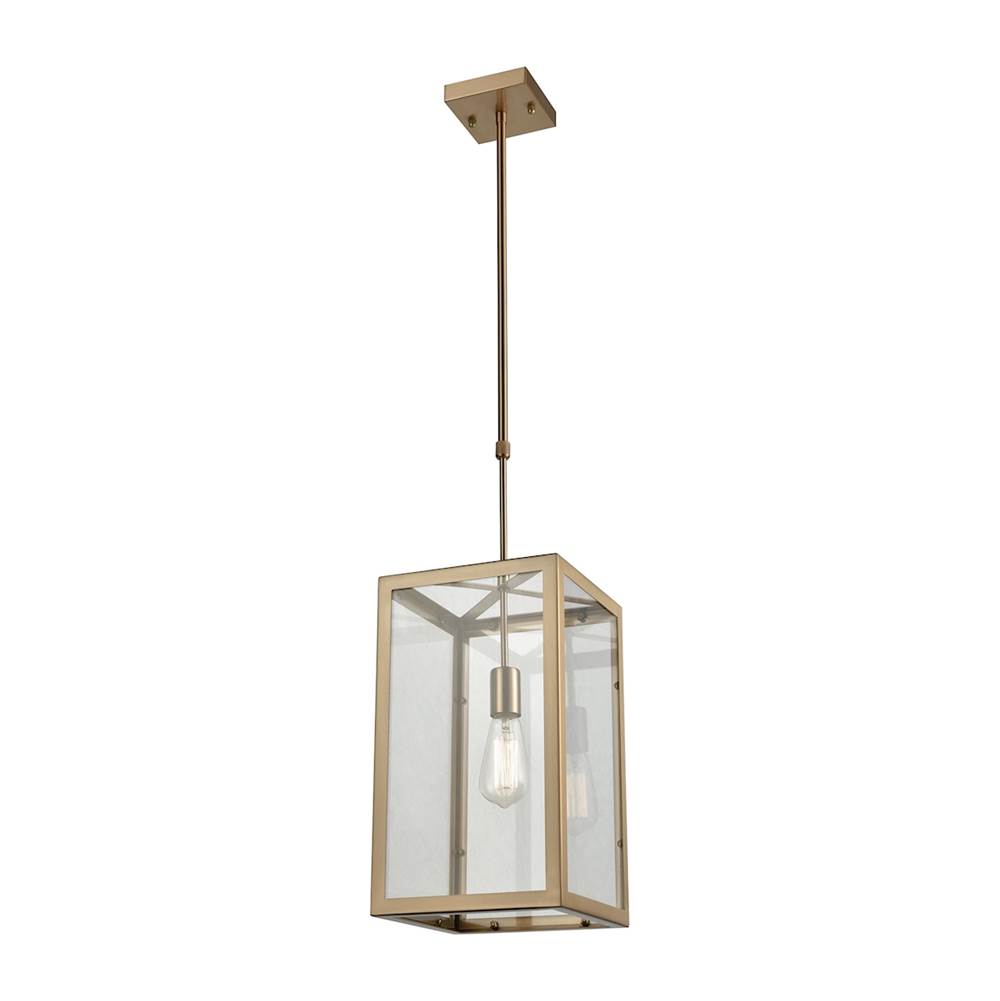 Elk Lighting Parameters 1-Light Chandelier in Satin Brass With Clear Glass