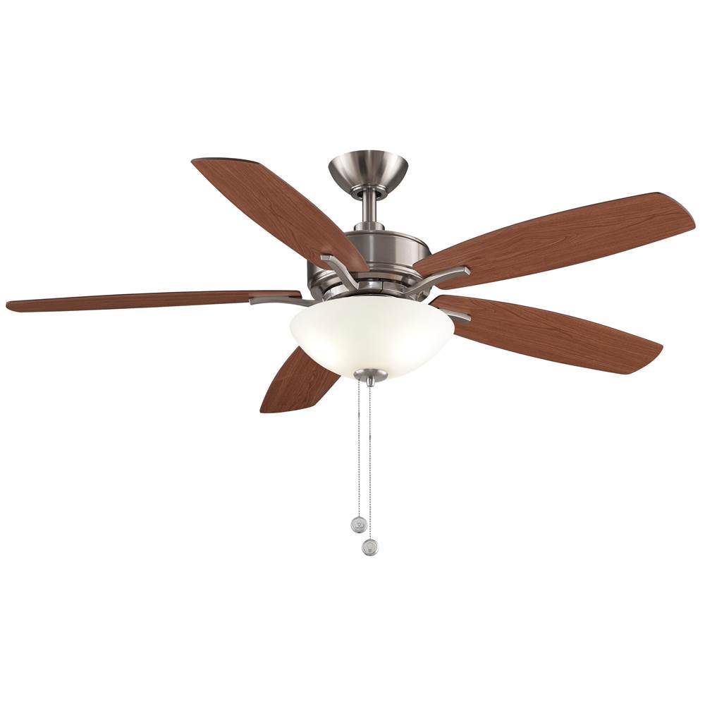 Fanimation Aire Deluxe - 52 inch - Brushed Nickel with Cherry/Dark Walnut Blades and LED Bowl Light Kit