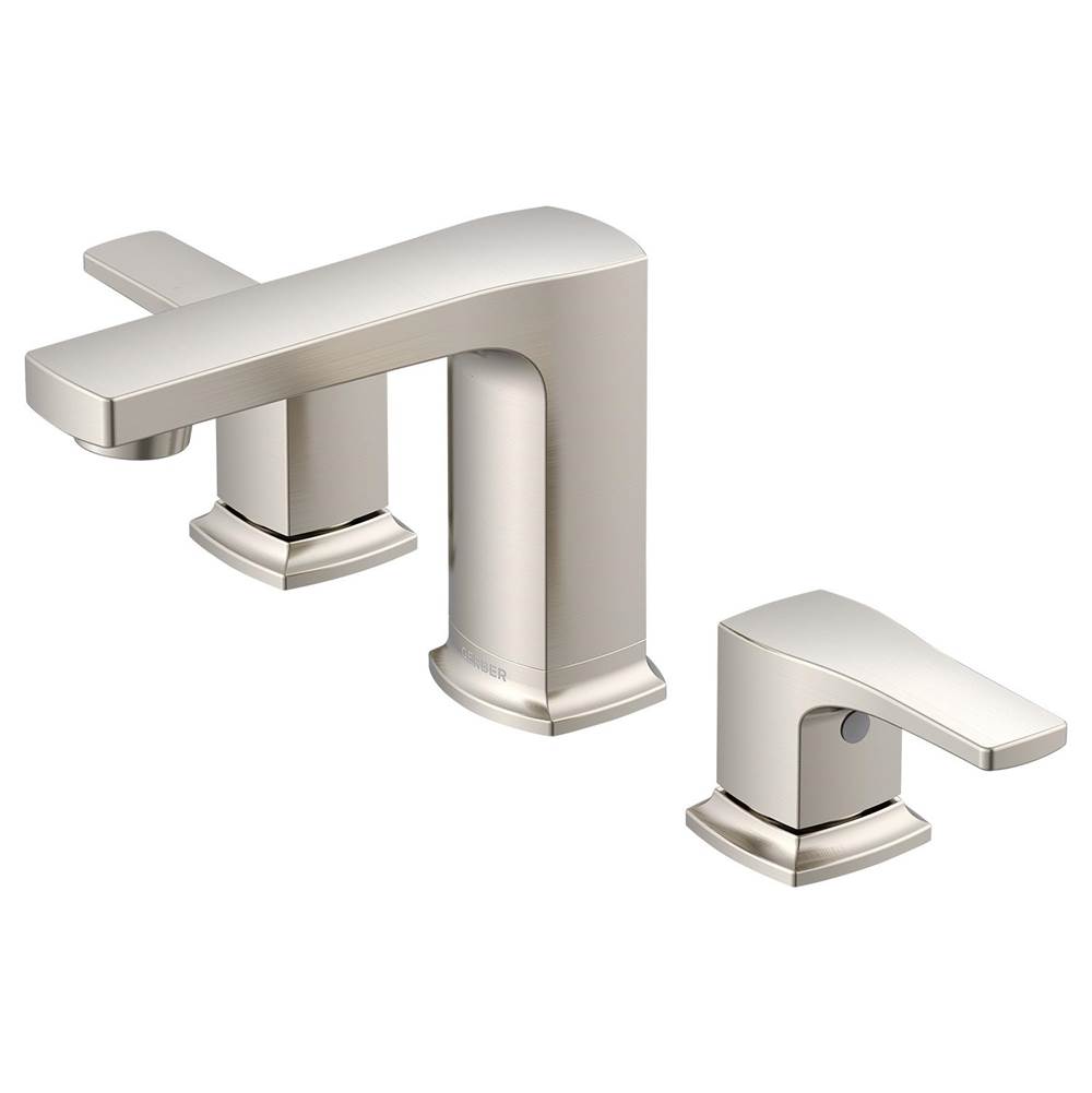 Gerber Plumbing Tribune 2H Widespread Lavatory Faucet w/ Metal Touch Down Drain 1.2gpm Brushed Nickel