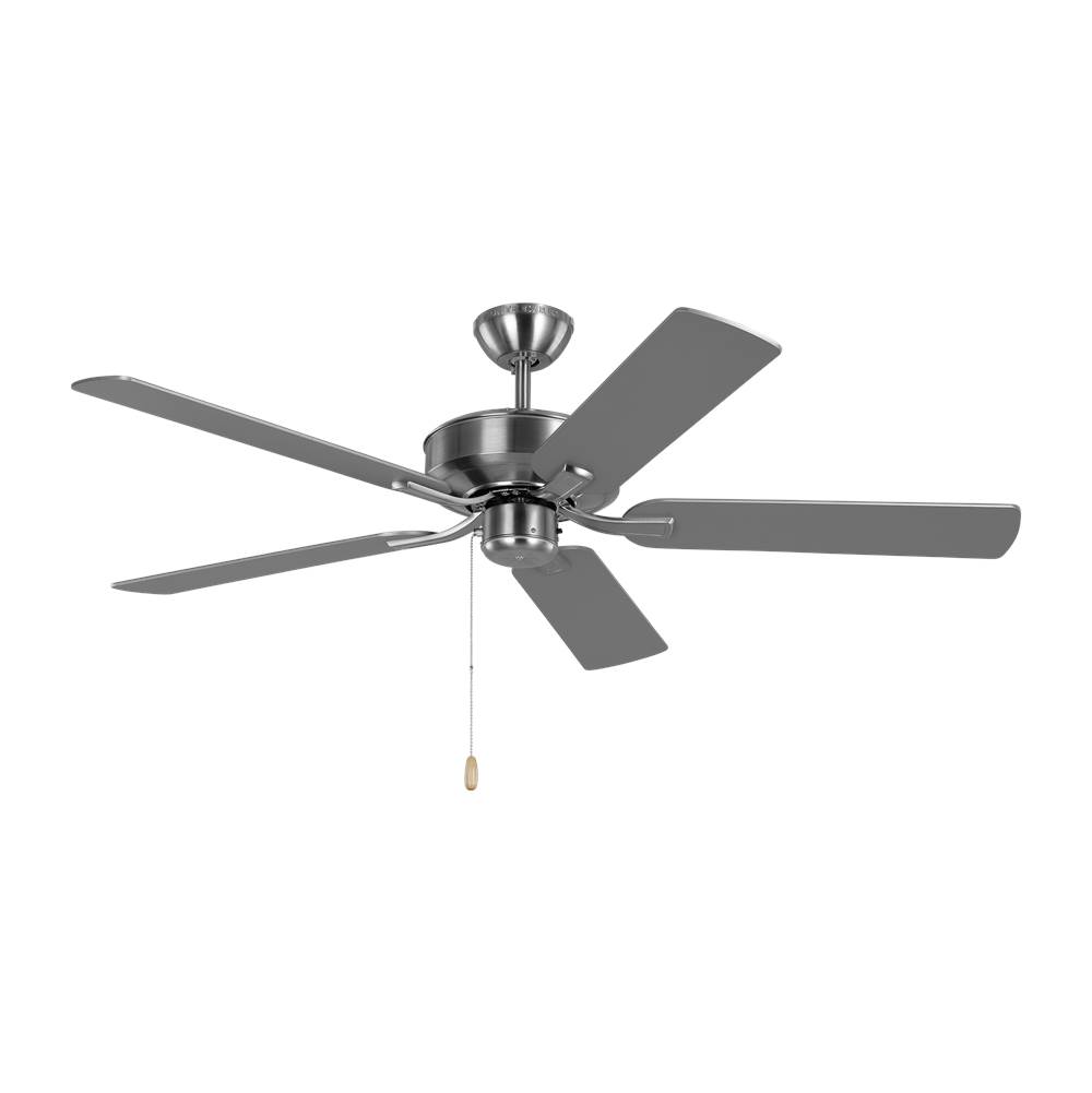 Generation Lighting Linden 52'' traditional indoor brushed steel silver ceiling fan with reversible motor