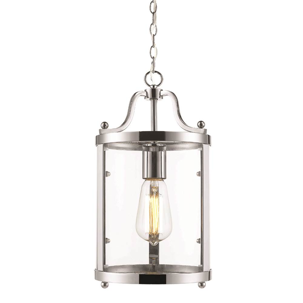 Golden Lighting Payton Mini Pendant in Chrome with Clear Glass