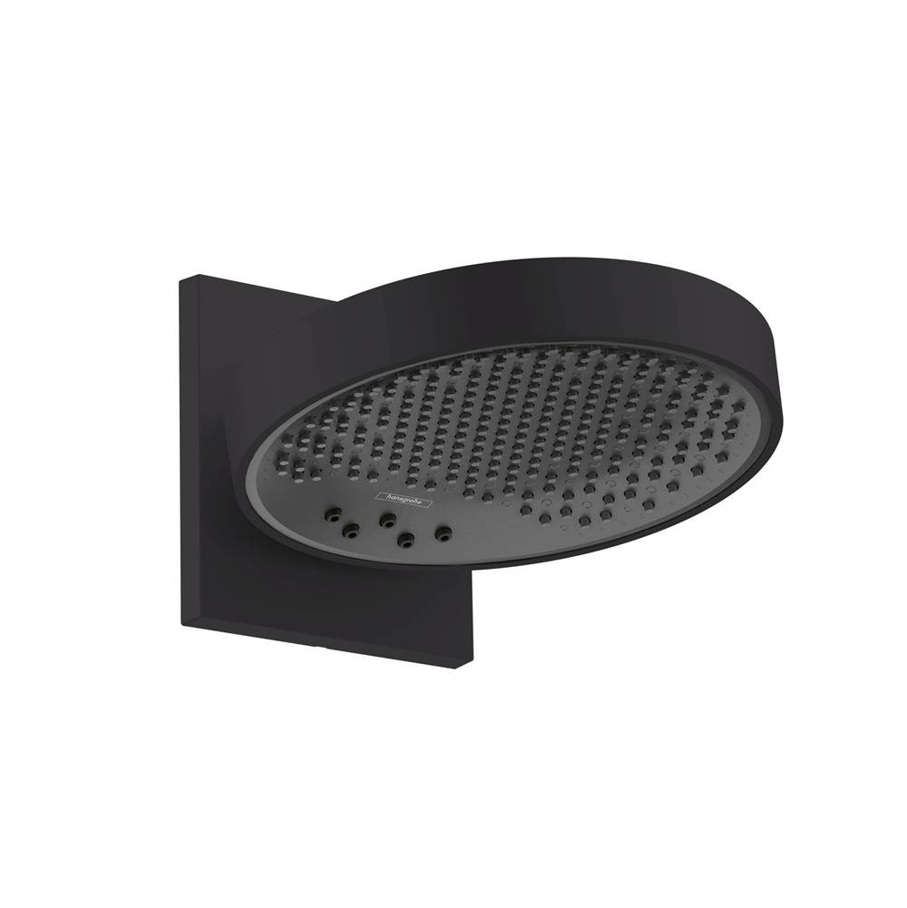 Hansgrohe Rainfinity Showerhead 250 3-Jet with Wall Connector Trim, 2.5 GPM in Matte Black