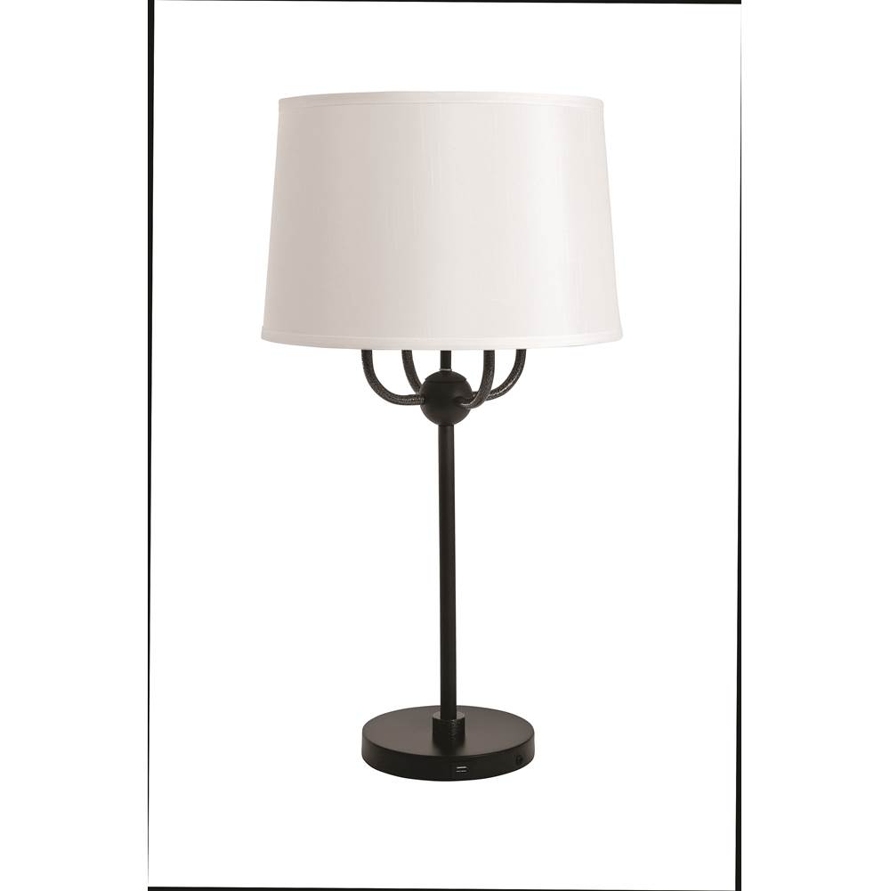House Of Troy Alpine 4 Light Cluster Black/Supreme Silver Hammered Accent Table Lamp
