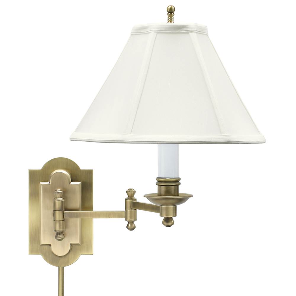 House Of Troy Club Antique Brass Wall Swing Lamp