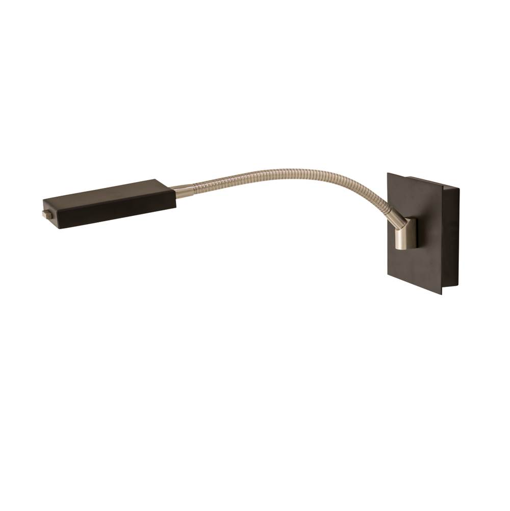 House Of Troy Lewis LED Gooseneck Wall Lamp in Black with Satin Nickel