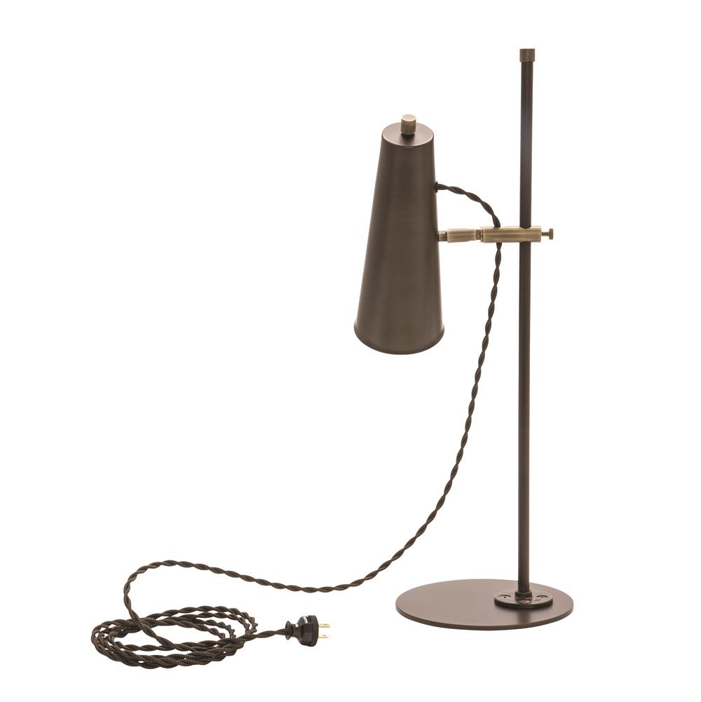 House Of Troy Norton Adjustable LED Table Lamp in Chestnut Bronze with Antique Brass Accents