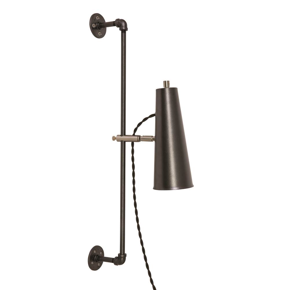 House Of Troy Norton Adjustable LED Wall Lamp in Granite with Satin Nickel Accents